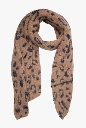 Asymmetric Leopard Print Heavyweight Scarf- Neutral