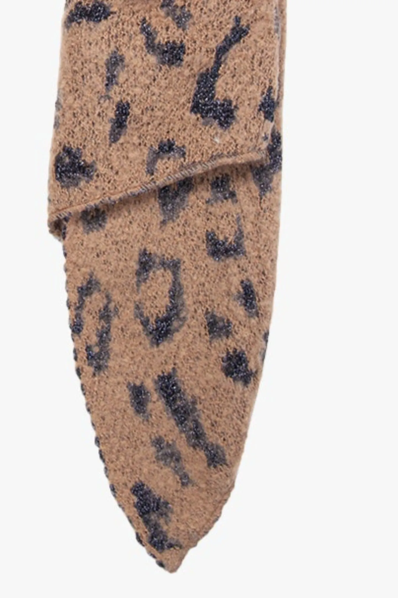 Asymmetric Leopard Print Heavyweight Scarf- Neutral