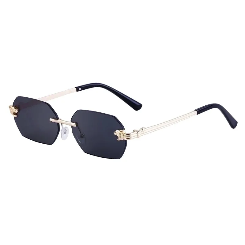 Business Retro Solid Color Pc Square Frameless Men's Sunglasses