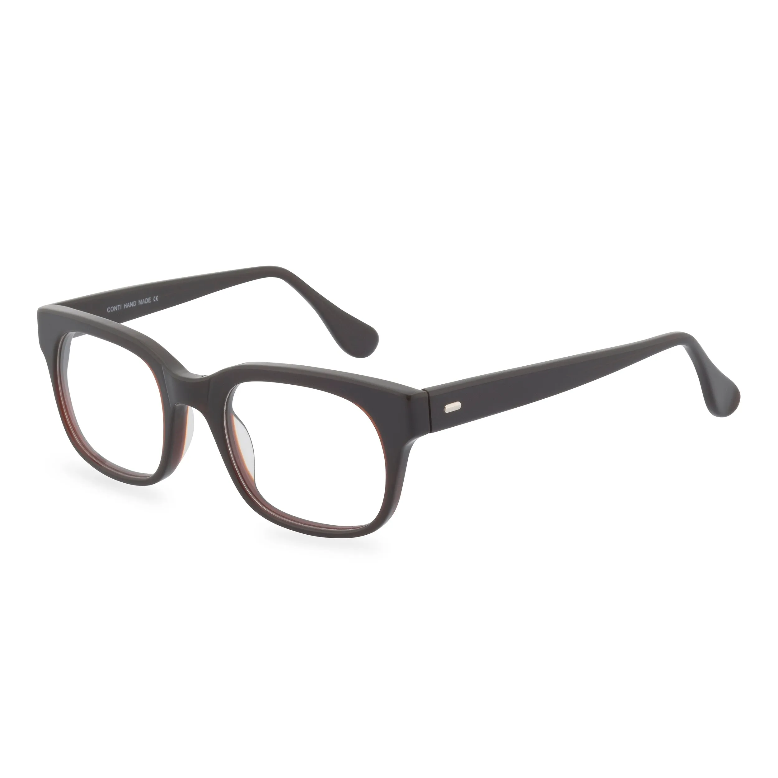 Caine Rectangular Glasses - Dark Brown