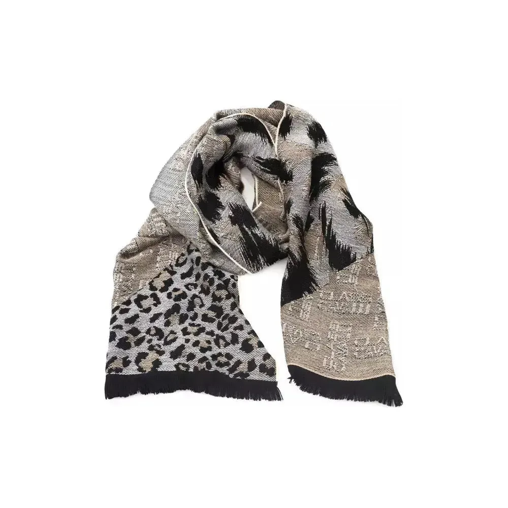 Cavalli Class Beige Wool Men Scarf