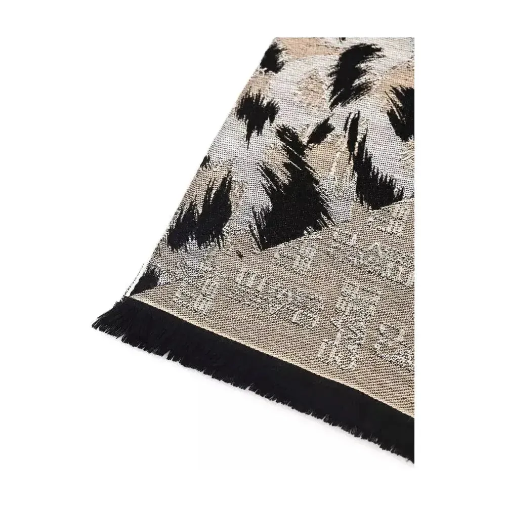 Cavalli Class Beige Wool Men Scarf