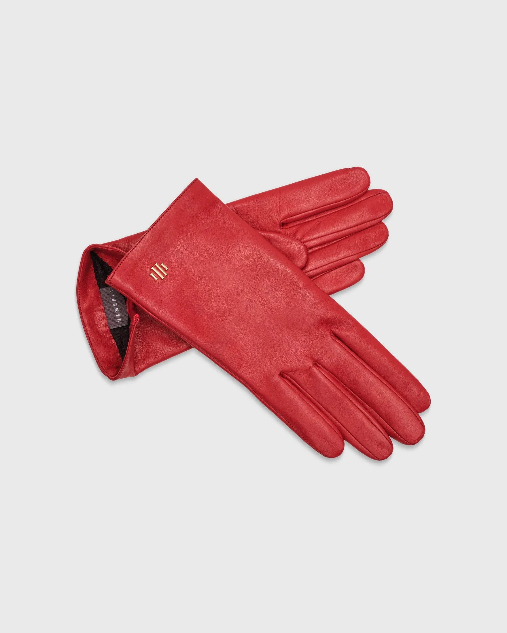 Claire Red Leather Gloves