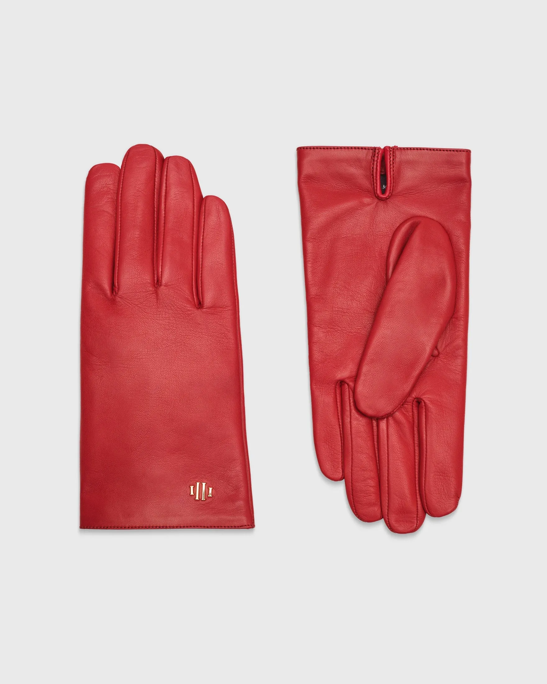 Claire Red Leather Gloves