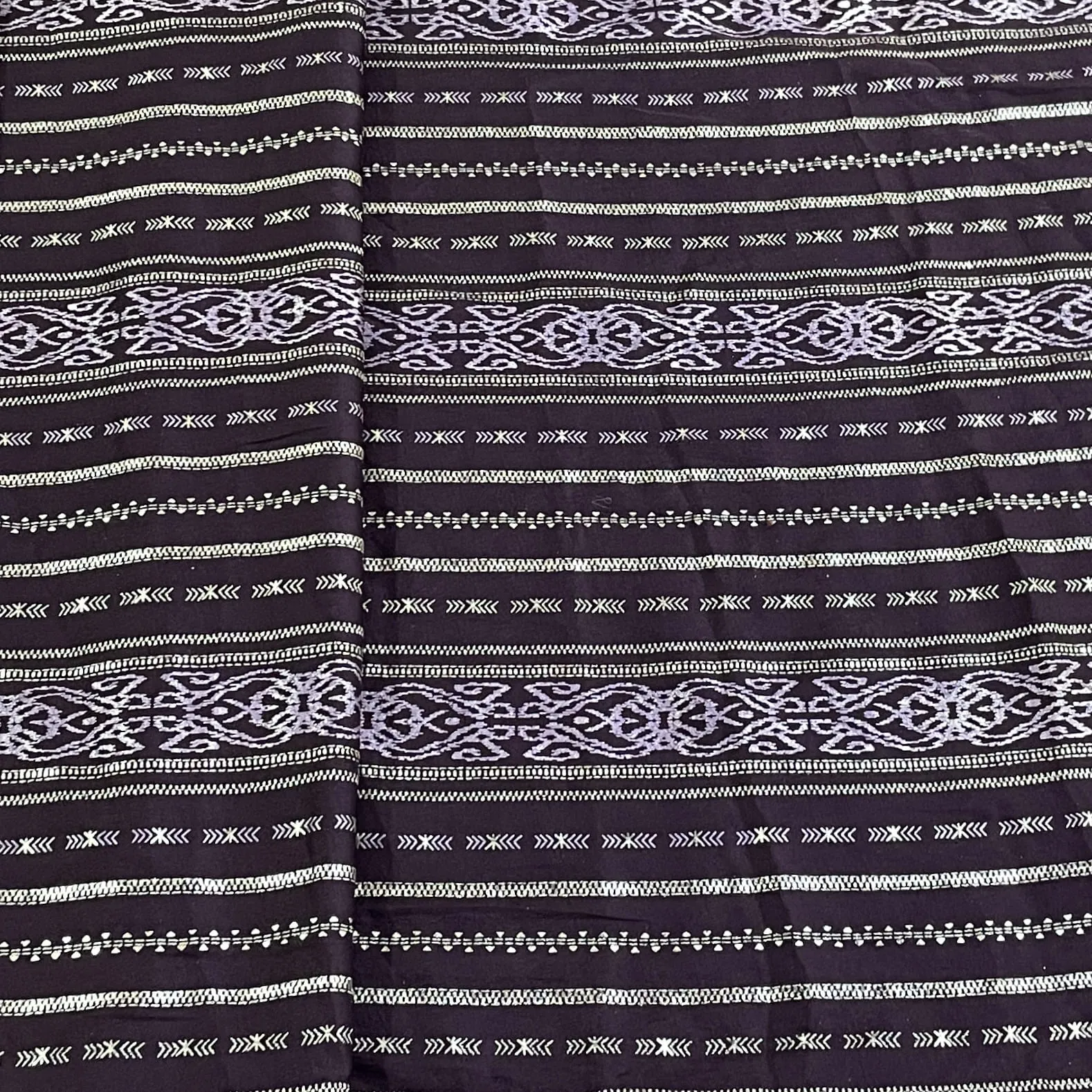 Classic Purple Gold Stripes Foil Print Silk Fabric