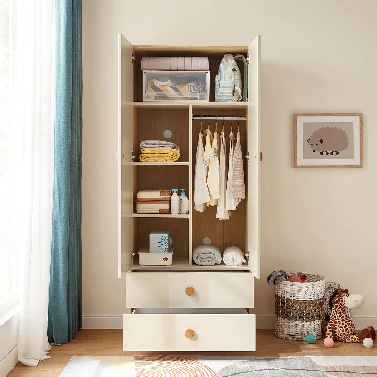 Contemporary Double Door Kids Wardrobe