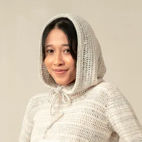 Crochet Hood Cashmere Rayon Cream