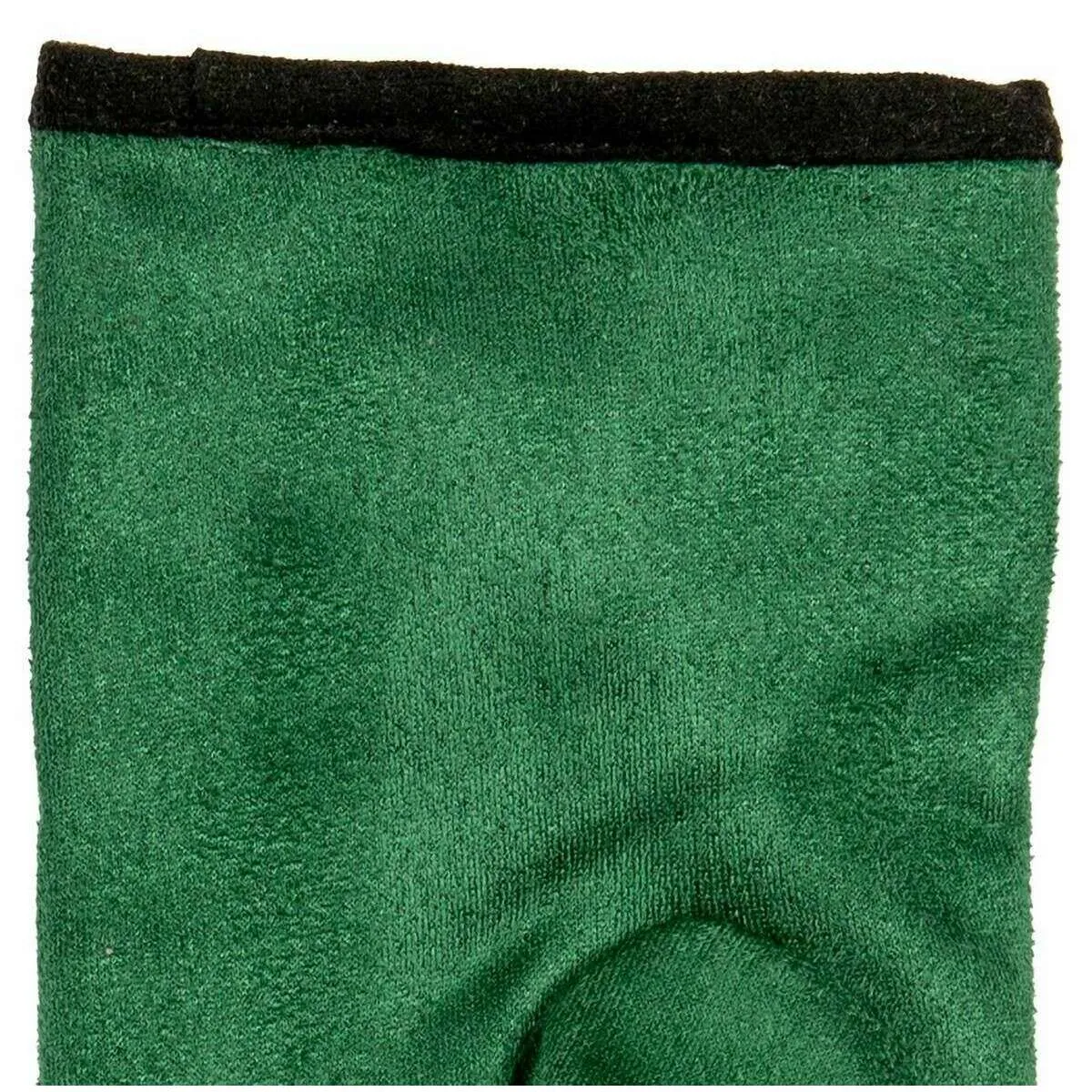 Dents Velour Lined Faux Suede Bow Gloves - Emerald Green/Black