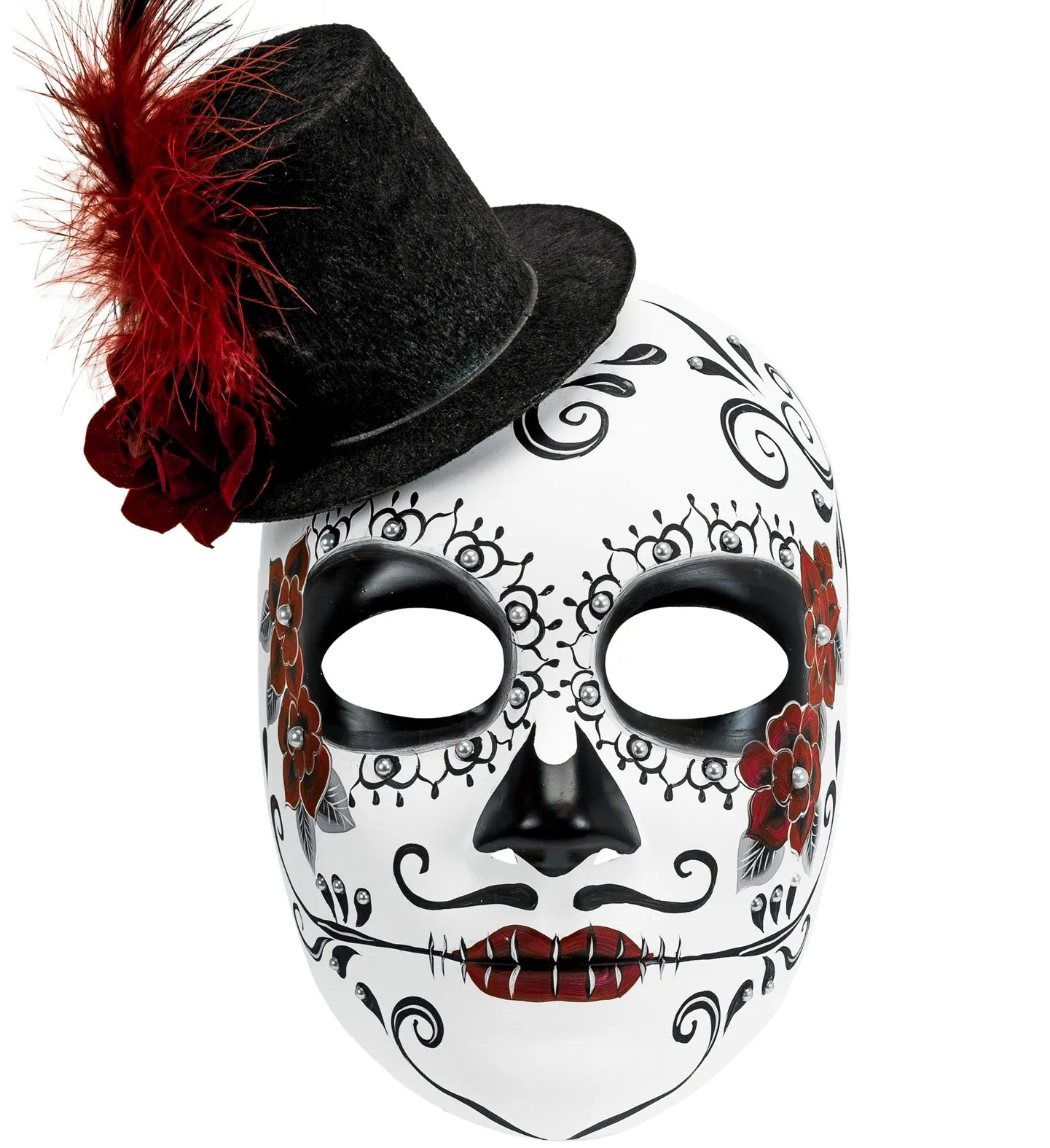 Dia de los Muertos Mask with Hat