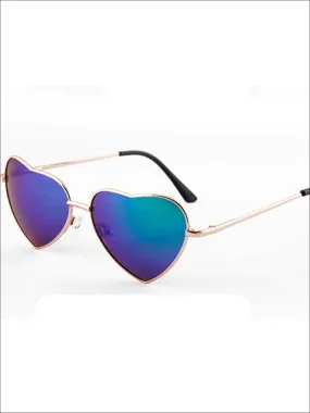 Girls Metallic Heart Sunglasses