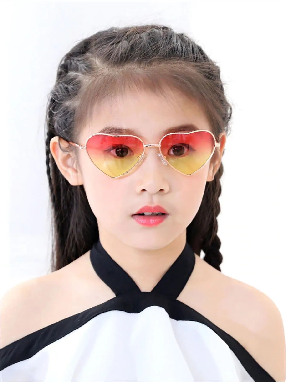 Girls Metallic Heart Sunglasses