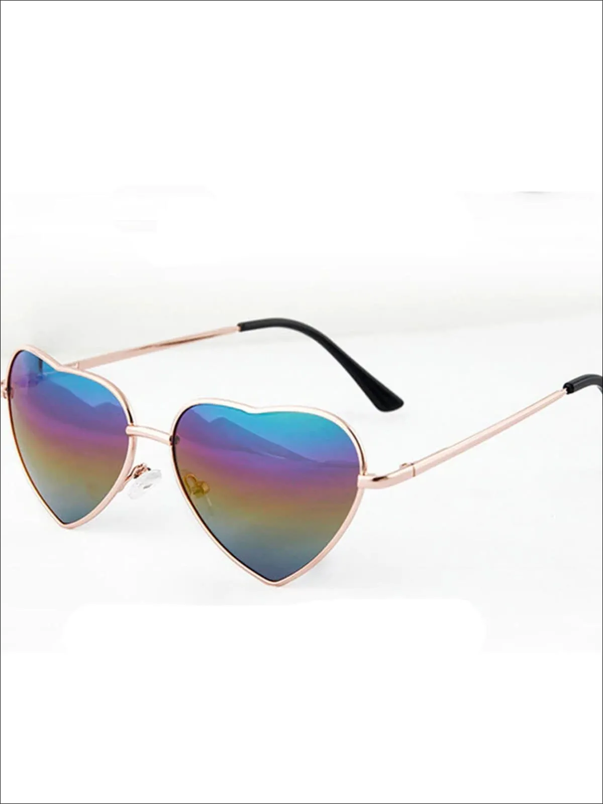 Girls Metallic Heart Sunglasses