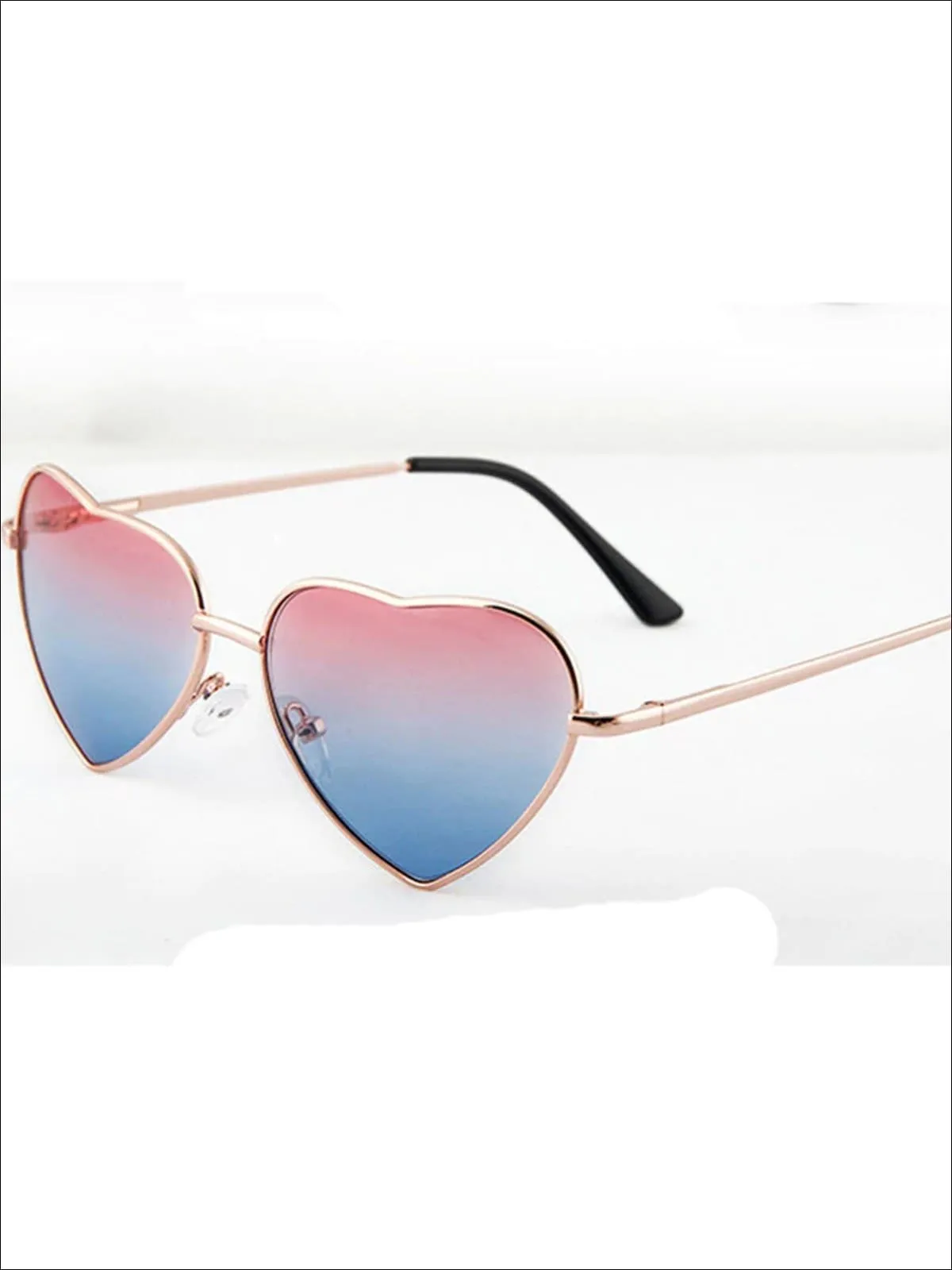 Girls Metallic Heart Sunglasses