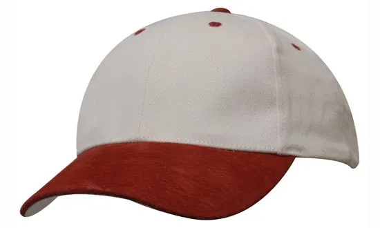 Headwear Brushed Heavy Cotton With Suede Peak Cap (4200)