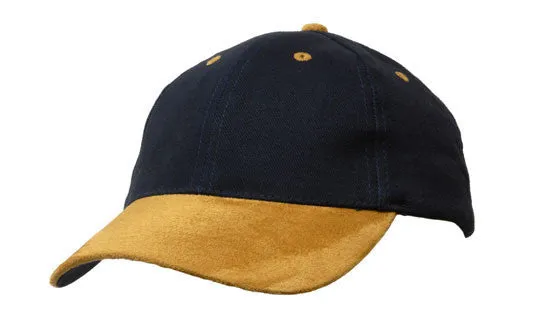 Headwear Brushed Heavy Cotton With Suede Peak Cap (4200)