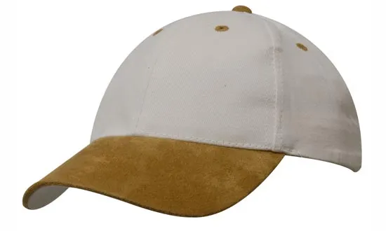 Headwear Brushed Heavy Cotton With Suede Peak Cap (4200)