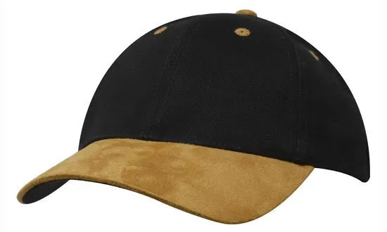 Headwear Brushed Heavy Cotton With Suede Peak Cap (4200)