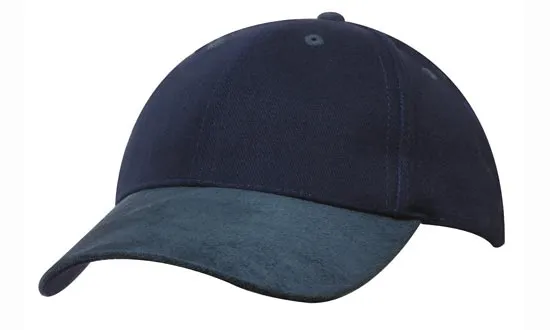 Headwear Brushed Heavy Cotton With Suede Peak Cap (4200)