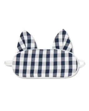 Kid's Kitty Sleep Mask | Navy Gingham