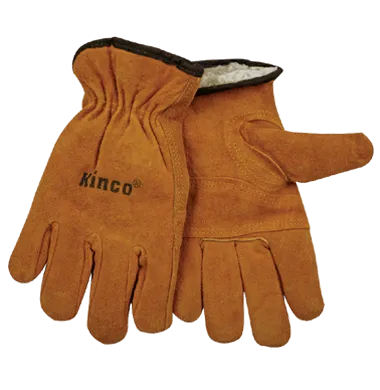 Kinco 51PL Suede Cowhide Reinforcement Patch on Palm, Easy-On Cuff Gloves (One Dozen)