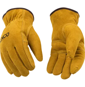 Kinco 51PL Suede Cowhide Reinforcement Patch on Palm, Easy-On Cuff Gloves (One Dozen)