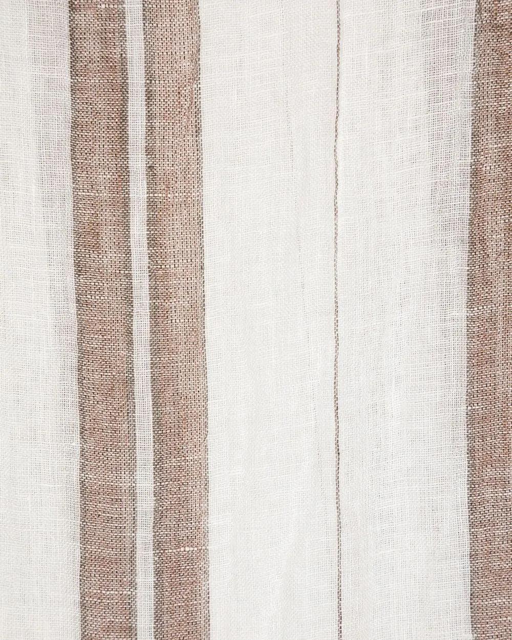 Linen Blend Striped Scarf in Brown