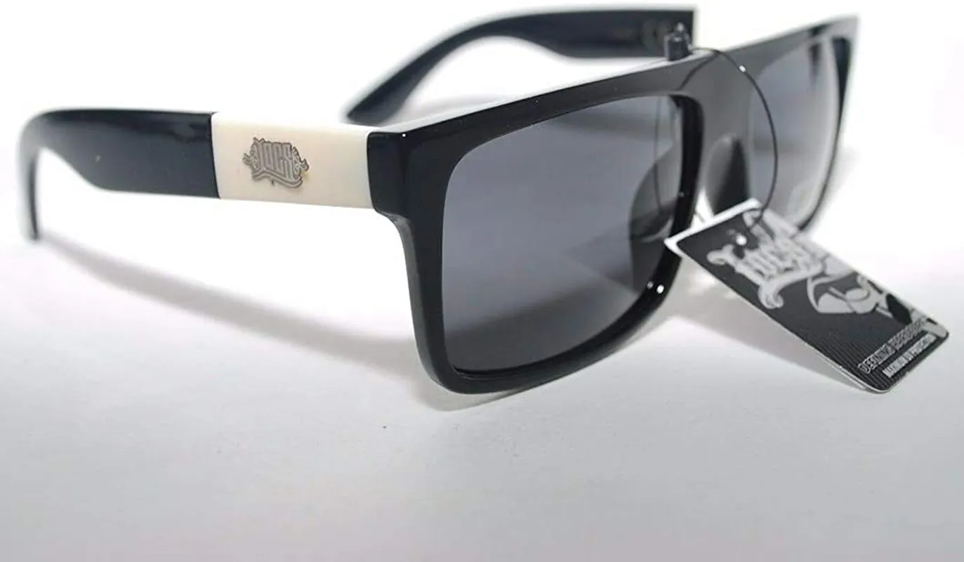 Locs 91075 Black Sunglasses | Authentic Gangster Squared Flat Top Ivory Arms Shades