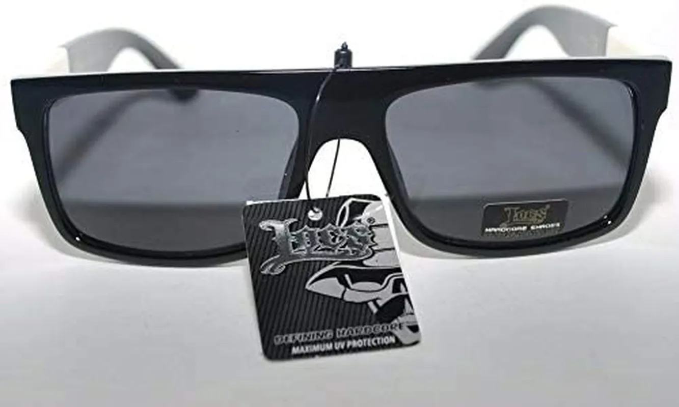 Locs 91075 Black Sunglasses | Authentic Gangster Squared Flat Top Ivory Arms Shades