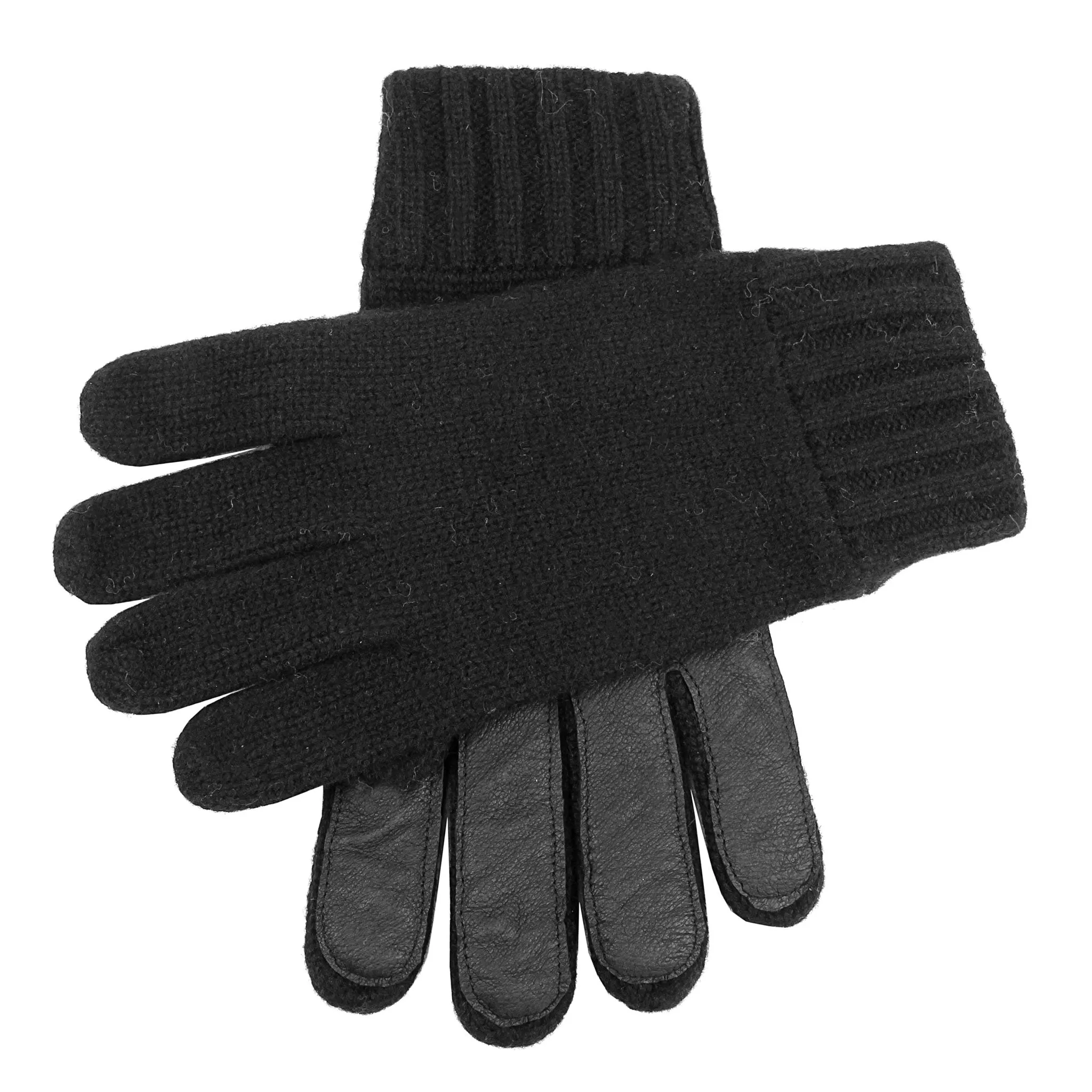 Men's Knitted Gloves with Suede Palm Patch