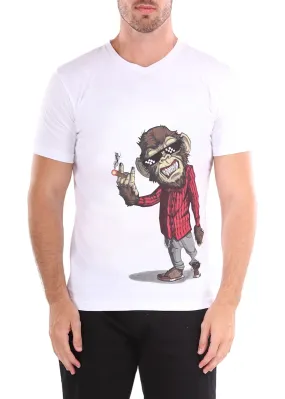 Monkey Business Graphic Tee White