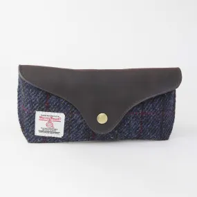 Navy Harris Tweed Glasses Case