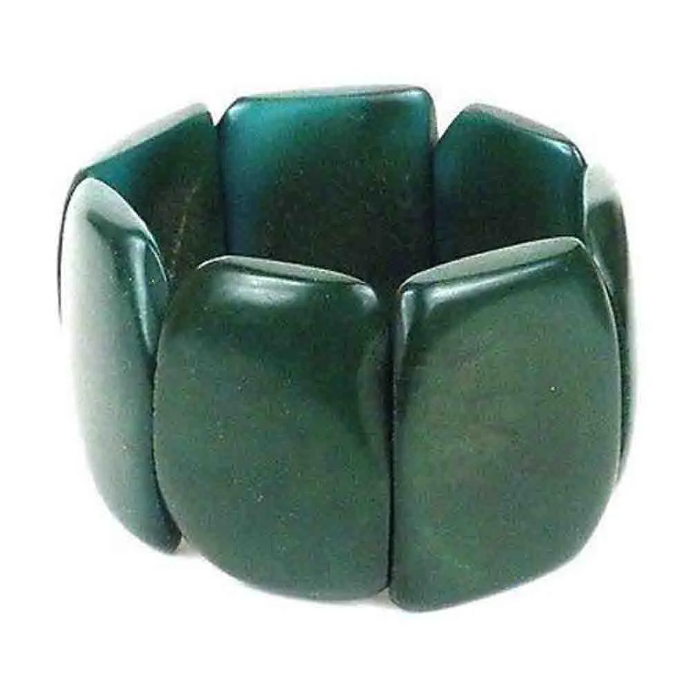 Polished Tagua Nut Bracelet in Hunter Green Faire Collection