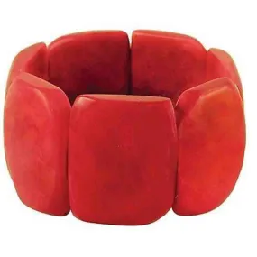 Polished Tagua Nut Bracelet in Tomato Faire Collection