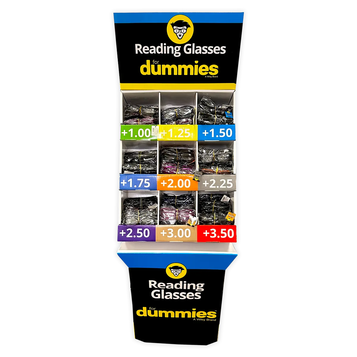 Reading Glasses with Assorted Strengths Floor Display - 360 Pieces Per Retail Ready Display 22513