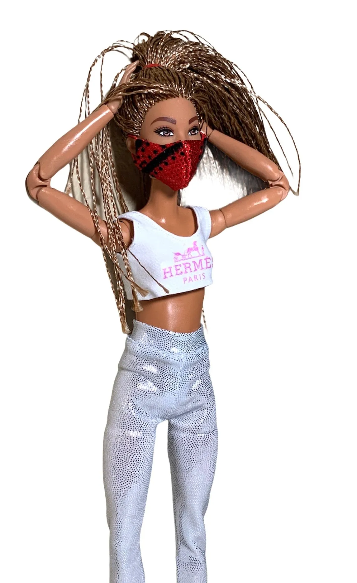 Red Barbie Doll face mask