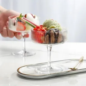 RIBBED MARTINI DESSERT GLASS - SET OF 2