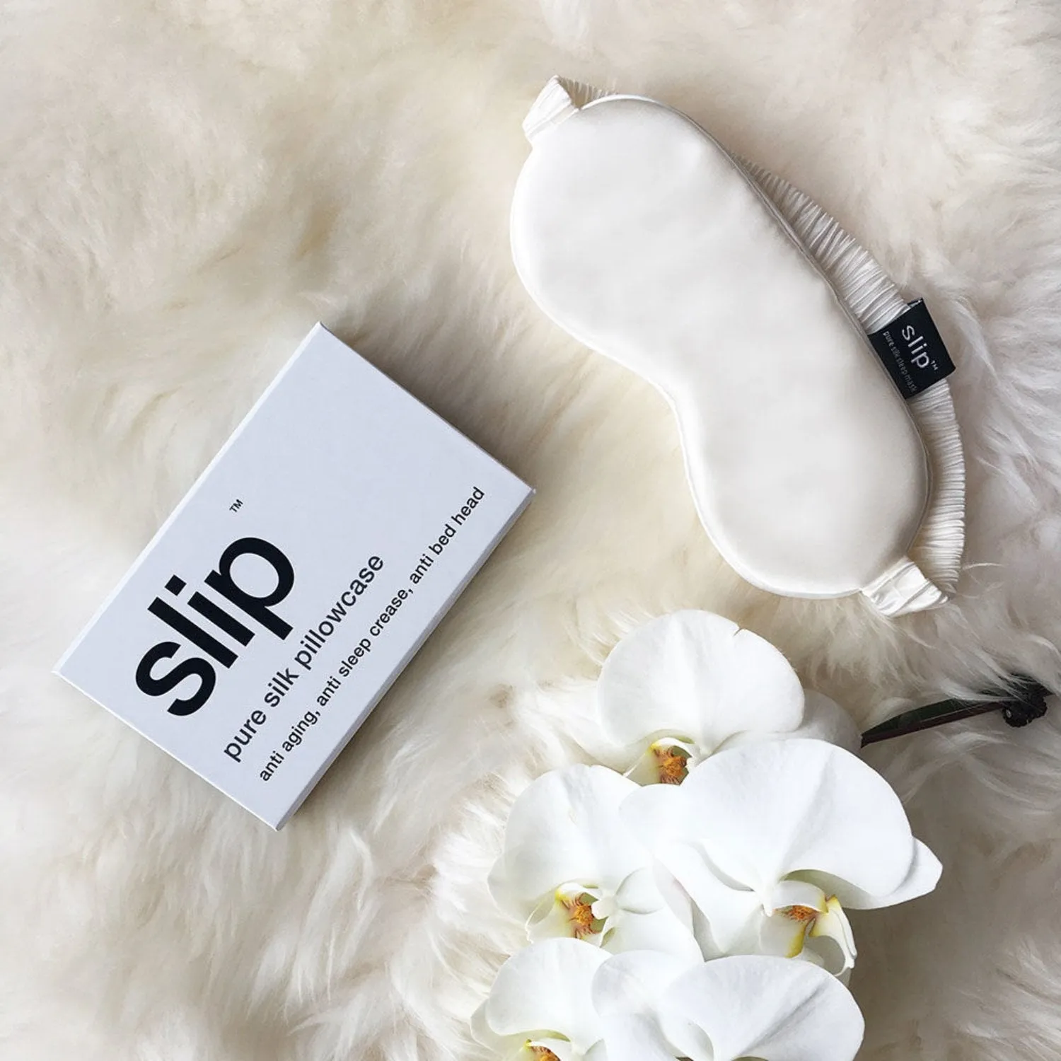 slip | silk sleep mask | ivory white - DC