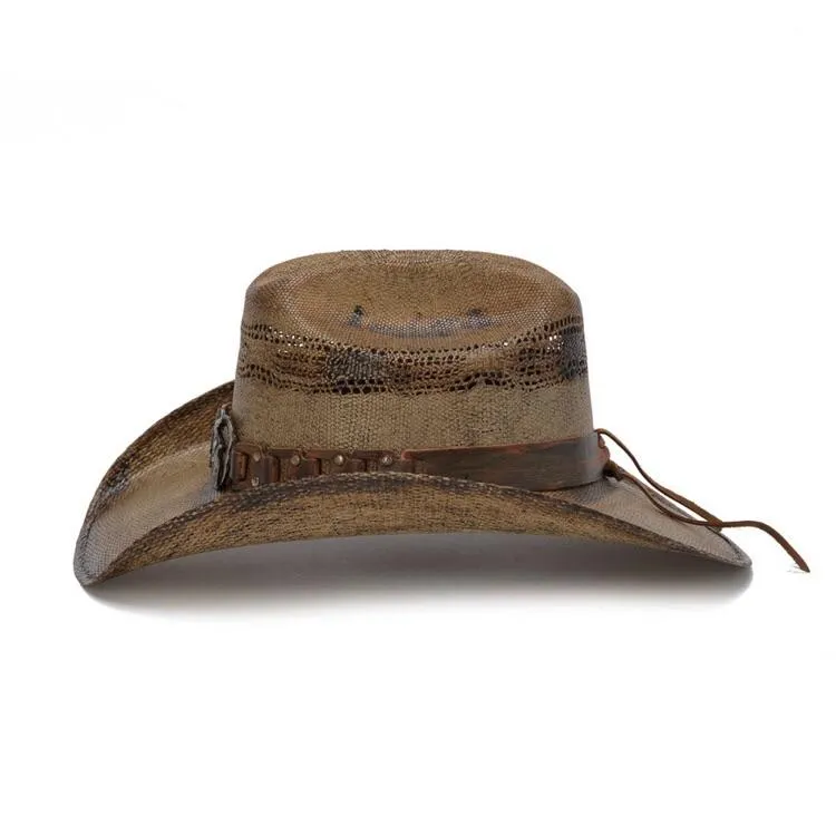 Stampede Men's Western Straw Cowboy Hat - The Sharp Shooter