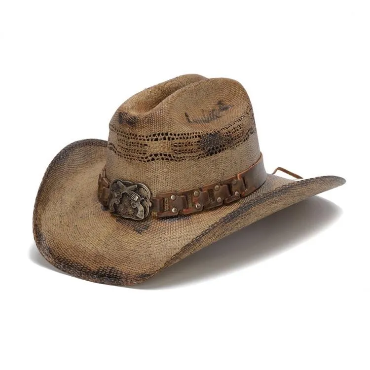 Stampede Men's Western Straw Cowboy Hat - The Sharp Shooter