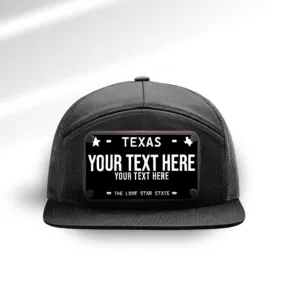 Texas Black License Plate Hats