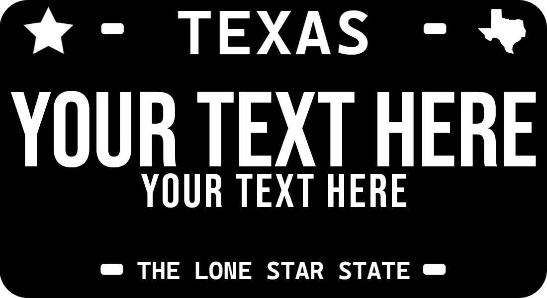 Texas Black License Plate Hats