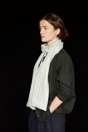 The STABLE Irish Linen Scarf - Natural Stripe