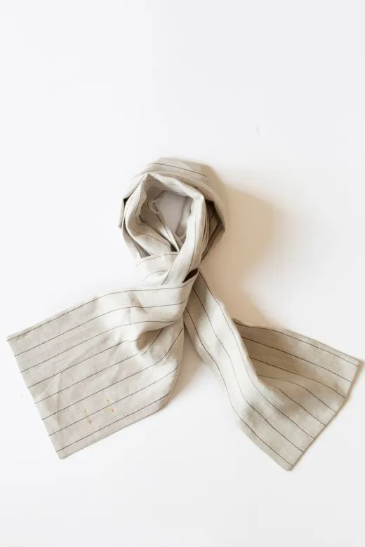 The STABLE Irish Linen Scarf - Natural Stripe