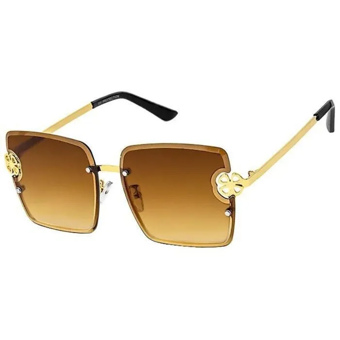 Tint Color Square Clover Sunglasses