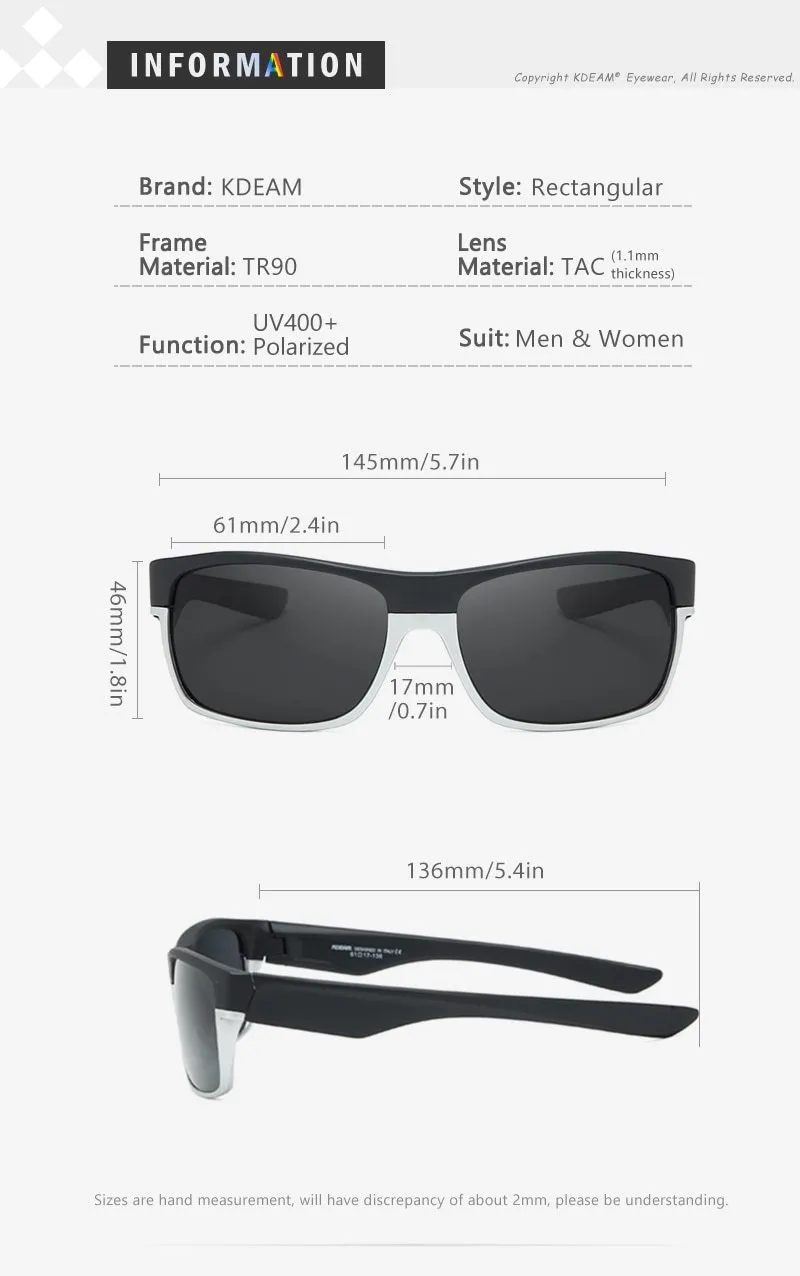 TR90 145mm Lens Width Coated Polarized Sunglasses for Men Women