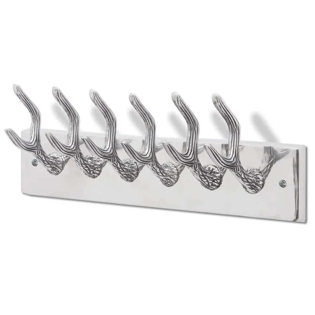 vidaXL Wardrobe Coat Hooks 2 pcs Silver Aluminium