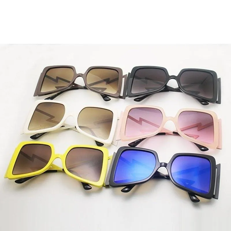 Women's Designer Over-sized Square Big Legs Metal Sunglasses