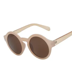 Women's Vintage Round Circle Retro Sunglasses with Acrylic Lenses